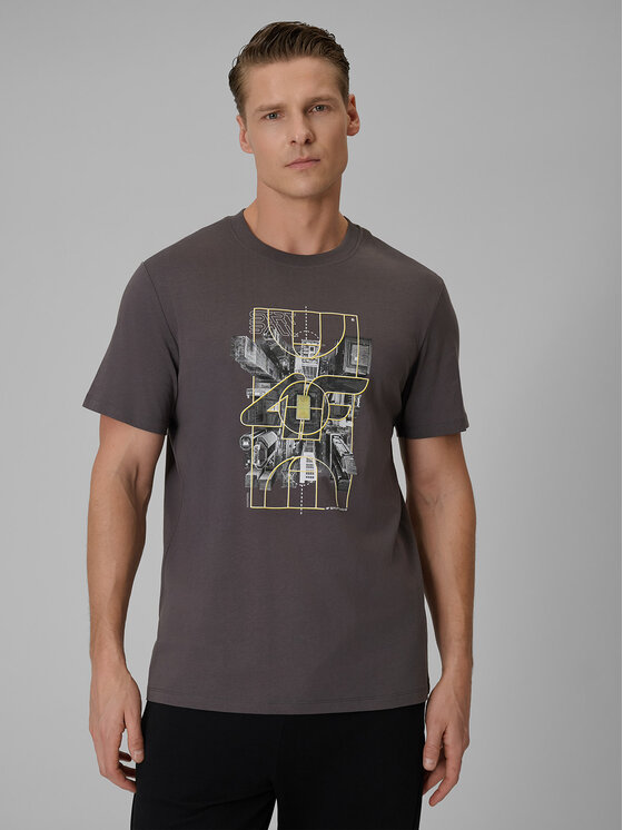 4F 4F T-Shirt CITY Szary Regular Fit