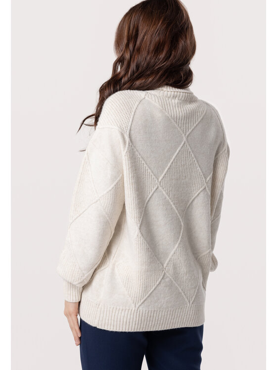 QUIOSQUE QUIOSQUE Sweter 6TN001 Écru Regular Fit