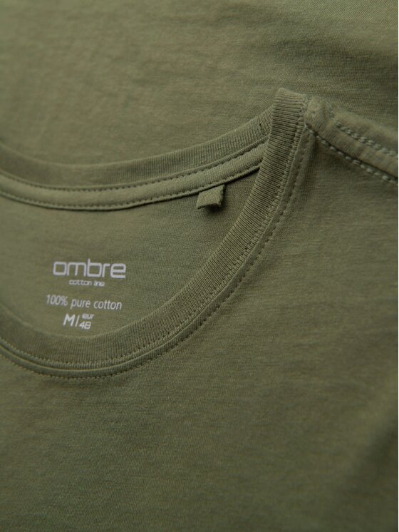 Ombre Ombre T-Shirt OM-TSBS-0236 Khaki Regular Fit