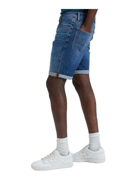 Lee Lee Szorty jeansowe 112376385 Niebieski Regular Fit