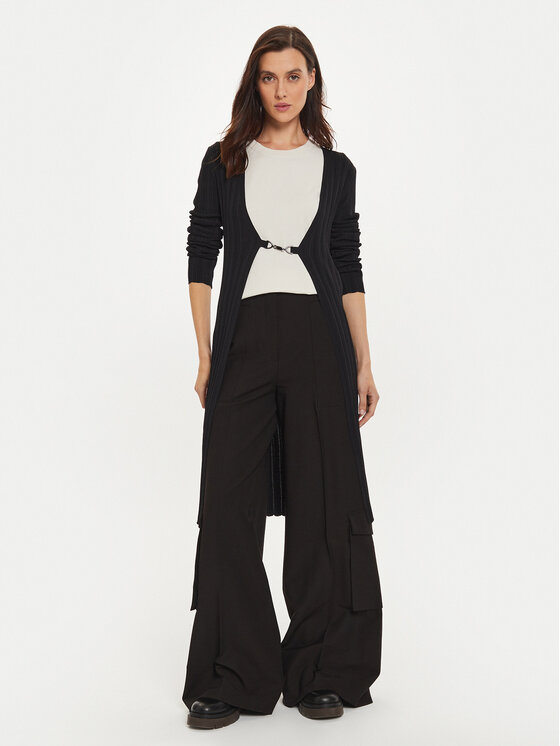 Sisley Sisley Kardigan 1WTHM6021 Crna Slim Fit