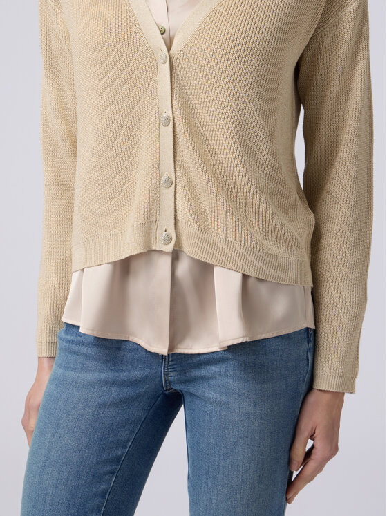 Oltre Oltre Cardigan M063J004789N002 Écru Regular Fit
