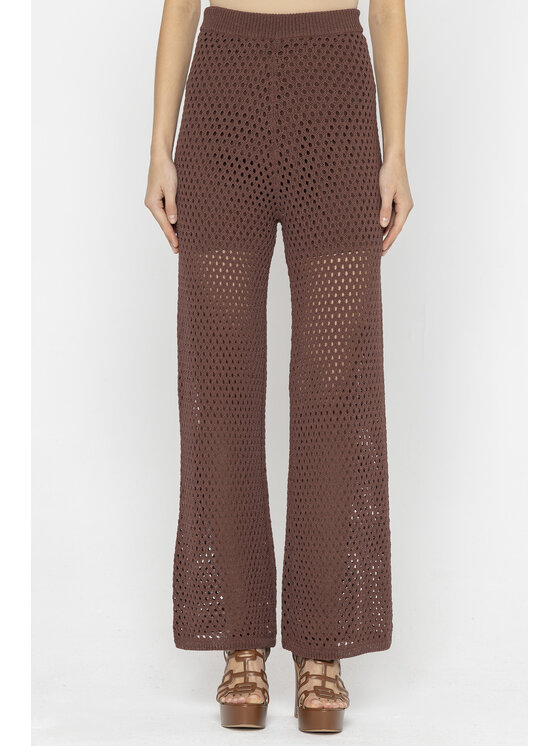 Deni Cler Milano Deni Cler Milano Spodnie dzianinowe T-DC-5237-E2-10-78-1 Brązowy Loose Leg