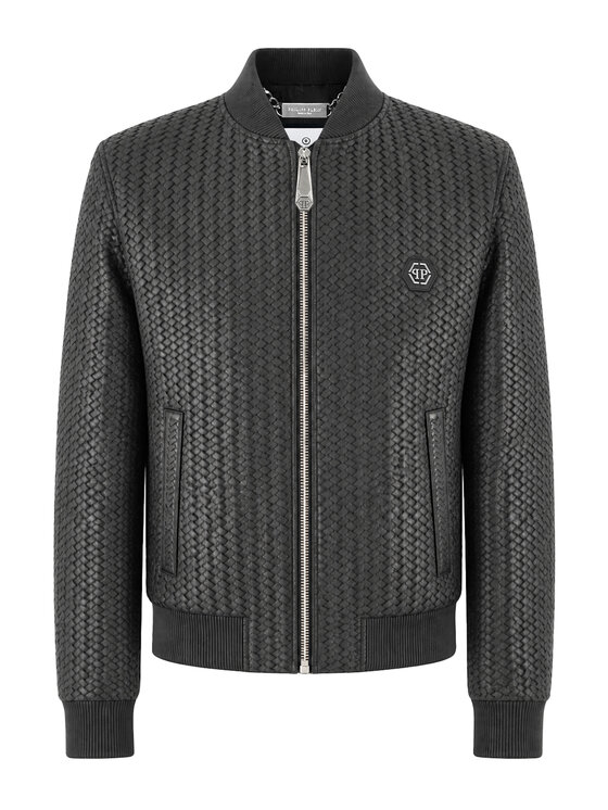 PHILIPP PLEIN PHILIPP PLEIN Giacca di pelle 31050 Nero Regular Fit