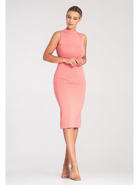 FIGL FIGL Sukienka koktajlowa M1031 Koralowy Regular Fit