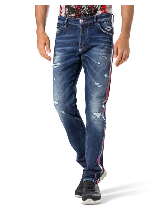 PHILIPP PLEIN PHILIPP PLEIN Pantaloni di tessuto 30790 Blu Straight Fit