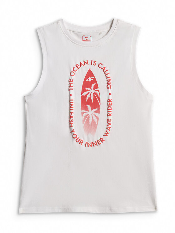 4F 4F T-Shirt BEACHSIDE CHILL Biały Regular Fit