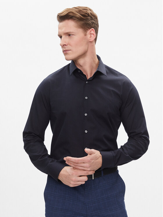 Calvin Klein Calvin Klein Košeľa K10K112310 Tmavomodrá Slim Fit