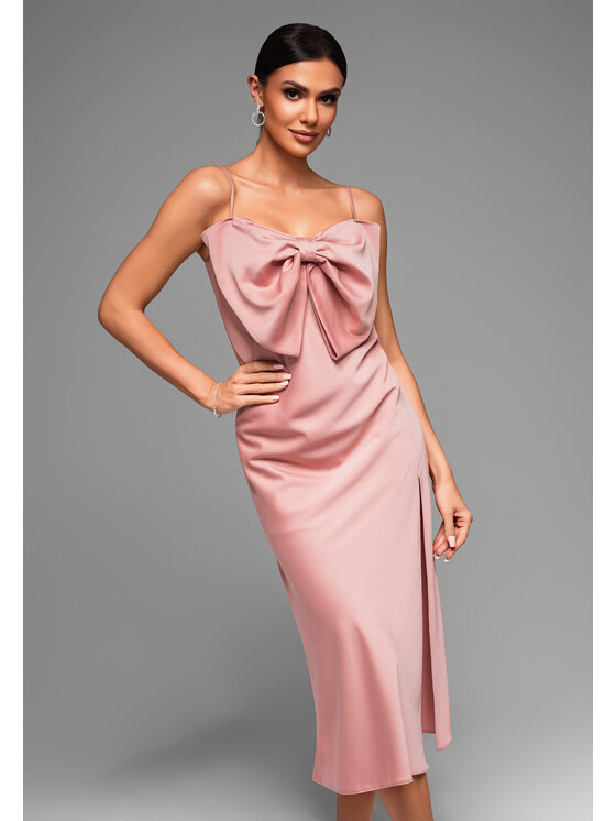 Ombre Ombre Sukienka wieczorowa LA-OM-DLR071 Różowy Regular Fit