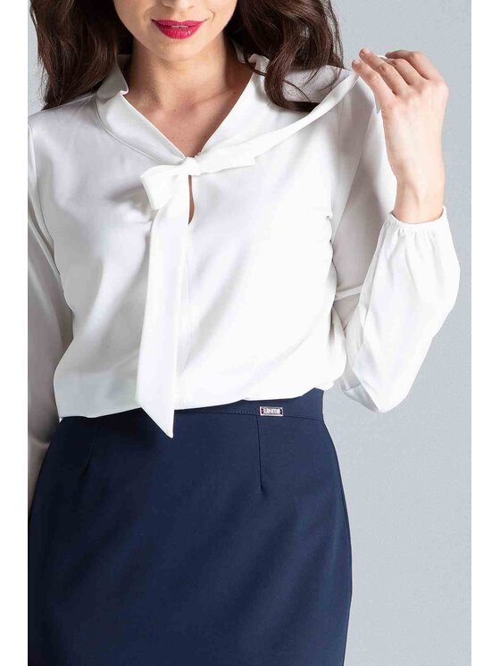 Lenitif Lenitif Blusa L030 Bianco Regular Fit