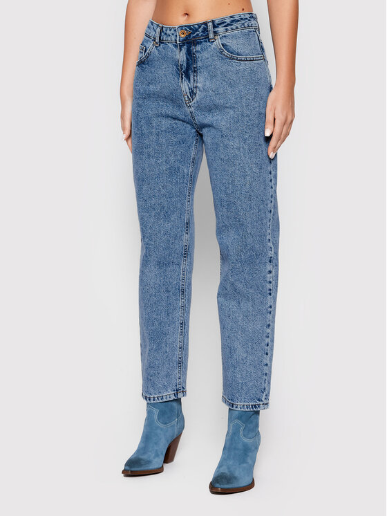 United Colors Of Benetton United Colors Of Benetton Jeans hlače 4YO7575C3 Modra Mom Fit