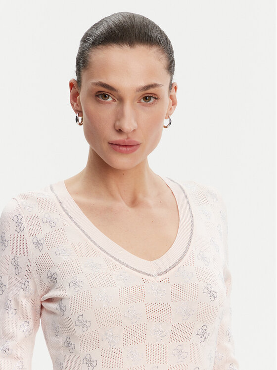 Guess Guess Džemper W5GR07 Z3D60 Ružičasta Regular Fit