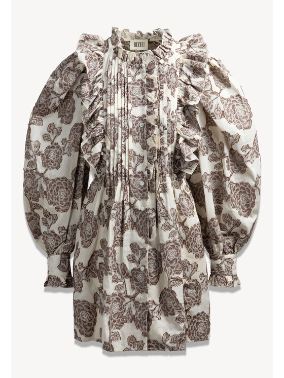 BIZUU BIZUU Sukienka codzienna LUA FLORAL Biały Standard Fit