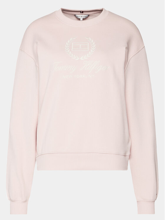 Tommy Hilfiger Tommy Hilfiger Felpa Flag Script WW0WW41758 Rosa Regular Fit