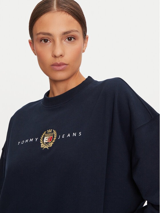 Tommy Jeans Tommy Jeans Sukienka dzianinowa DW0DW18715 Granatowy Relaxed Fit