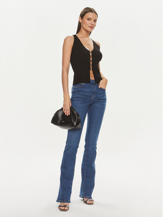 Guess Guess Jeans hlače W4GA58 D5BR0 Mornarsko modra Bootcut Fit