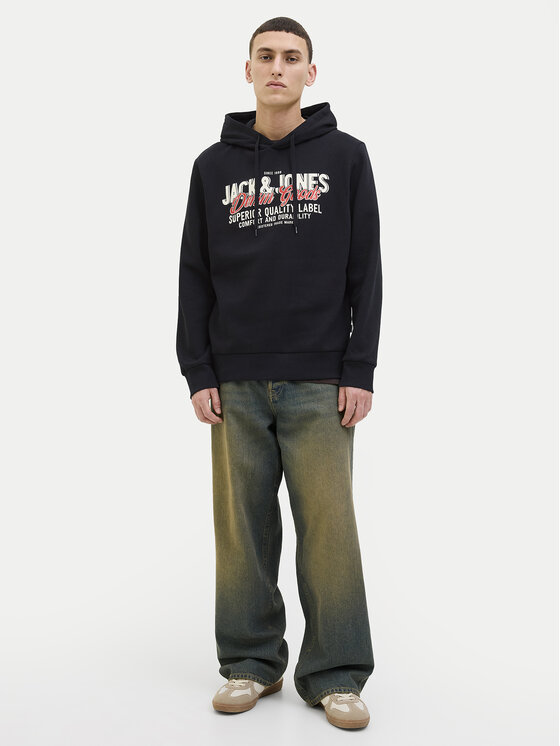 Jack & Jones Jack & Jones Bluza Logo 12279649 Czarny Regular Fit