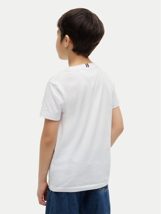 Tommy Hilfiger Tommy Hilfiger Tricou Team Tommy Graphic KB0KB10591 Alb Regular Fit