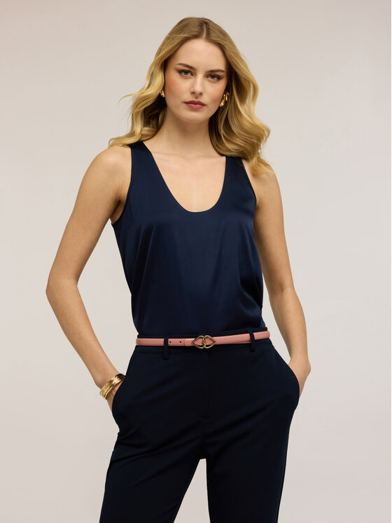 Motivi Motivi Top D012Q000518N034 Niebieski Regular Fit