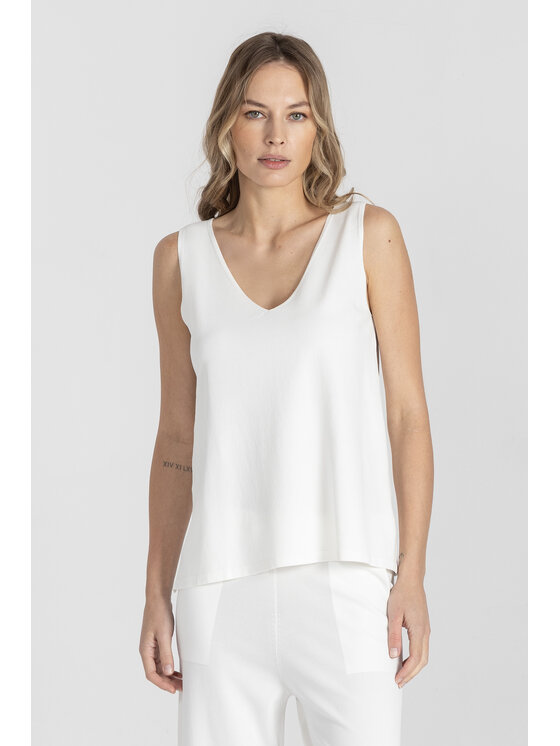 Deni Cler Milano Deni Cler Milano Top T-DC-0010-F2-20-10-1 Biały Regular Fit