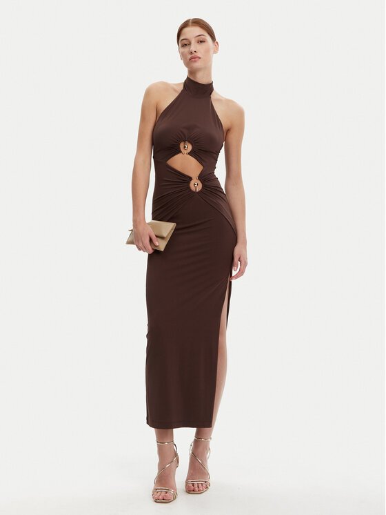 BARDOT BARDOT Sukienka wieczorowa 59824DB Brązowy Slim Fit