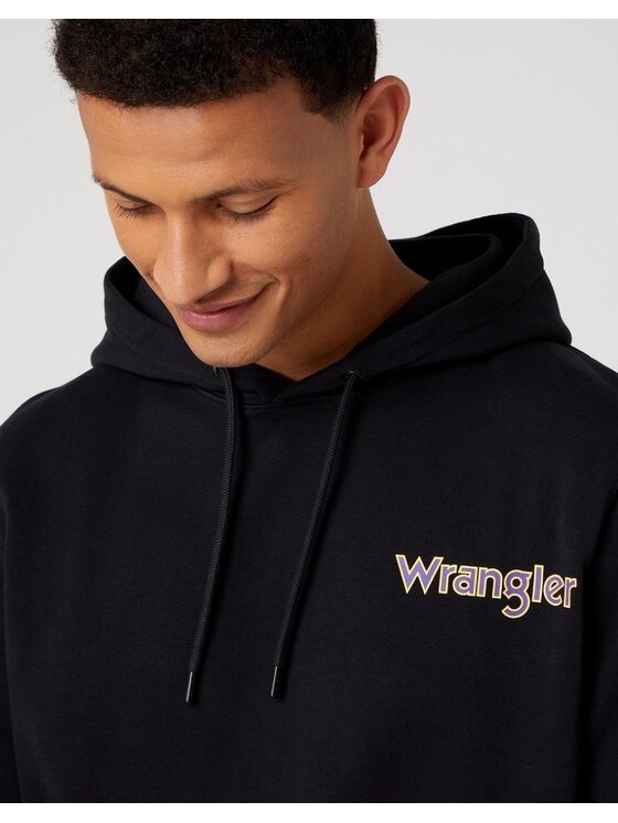 Wrangler Wrangler Bluza GRAPHIC HOODIE Czarny Regular Fit