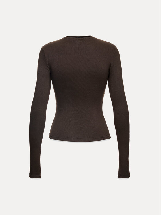 La Mania La Mania Bluzka GIN Brązowy Basic Fit