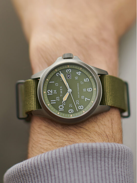 Timex Timex Zegarek Expedition North Field Post Solar TW2V03700 Zielony