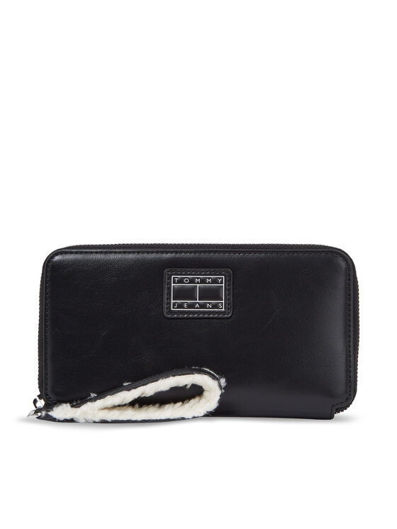 Tommy Jeans Damen Geldbörse AW0AW15653 Schwarz, Größe 00