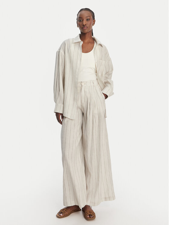 Eleh Eleh Košeľa SS260271 Écru Relaxed Fit