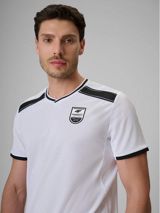 4F 4F Koszulka techniczna FOOTBALL Biały Regular Fit