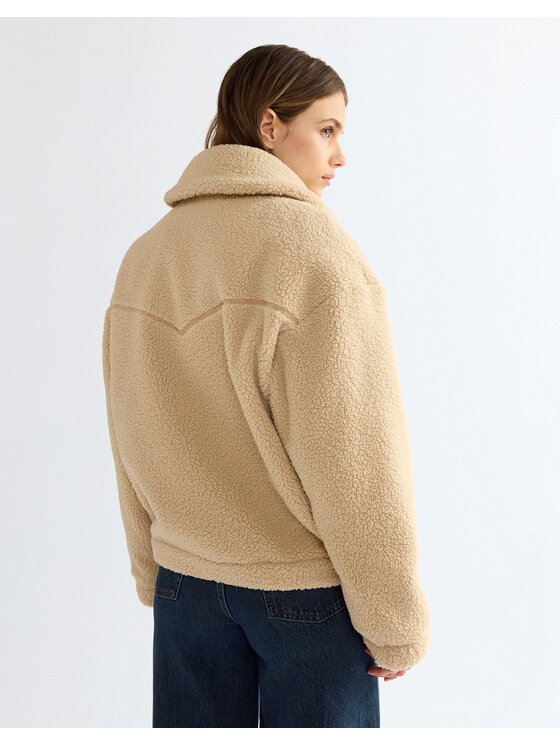 Wrangler Wrangler Kurtka przejściowa MOTO SHERPA JACKET Beżowy Oversize