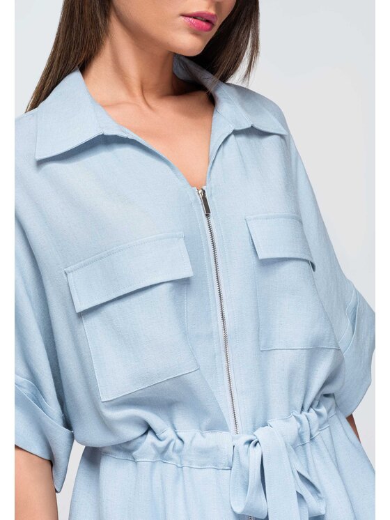 Ombre Ombre Bluzka OW-TS-E0050 Niebieski Loose Fit