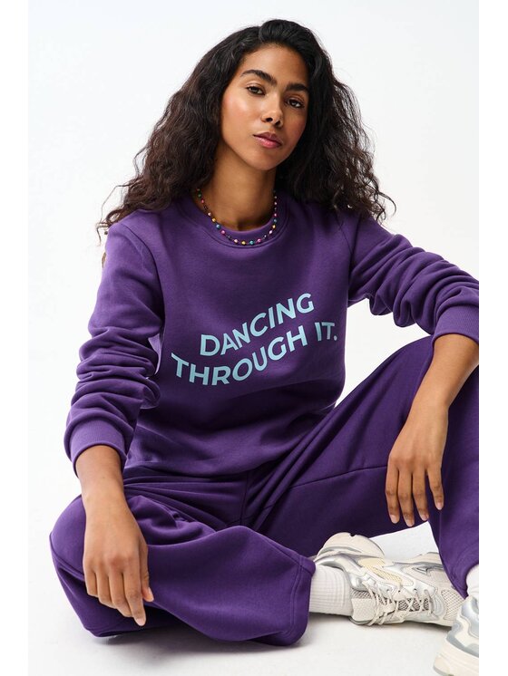 NAOKO NAOKO Bluza Dancing Through It Fioletowy Reglan Fit