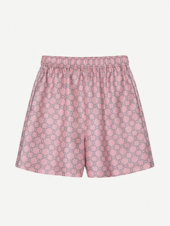 MARI PRETI MARI PRETI Kalhoty z materiálu MONOGRAM M Růžová Regular Fit