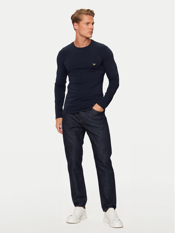 Emporio Armani Underwear Emporio Armani Underwear Marškinėliai ilgomis rankovėmis 111023 4F512 00135 Tamsiai mėlyna Slim Fit