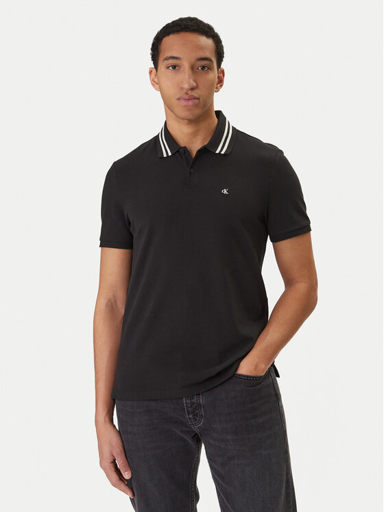 Calvin Klein Jeans Calvin Klein Jeans Polo Monogram LV04RC276G Czarny Slim Fit