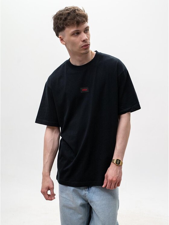 Jigga Wear Jigga Wear T-Shirt Szeroka luźna na miasto uliczna 131210 Czarny Oversize