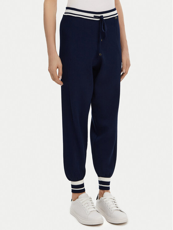 Fracomina Fracomina Pantaloni tricotați FJ25SV2001K41601 Bleumarin Regular Fit