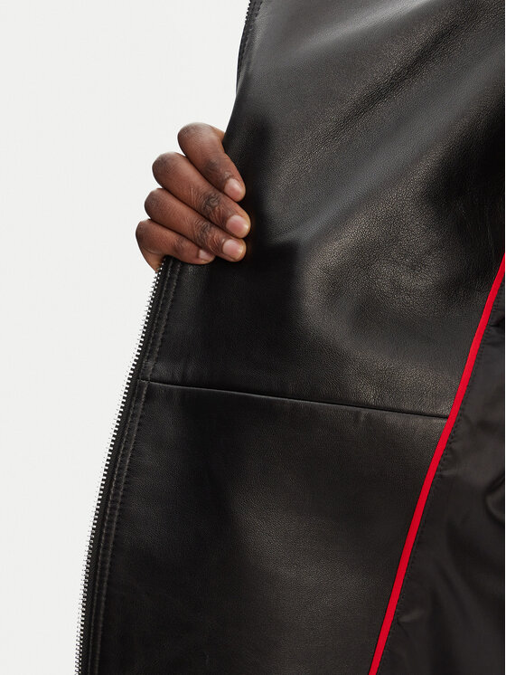 HUGO HUGO Lederjacke Laridas 50545066 Schwarz Regular Fit