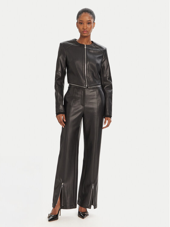 KARL LAGERFELD KARL LAGERFELD Jakna iz umetnega usnja A3W14050 Črna Slim Fit