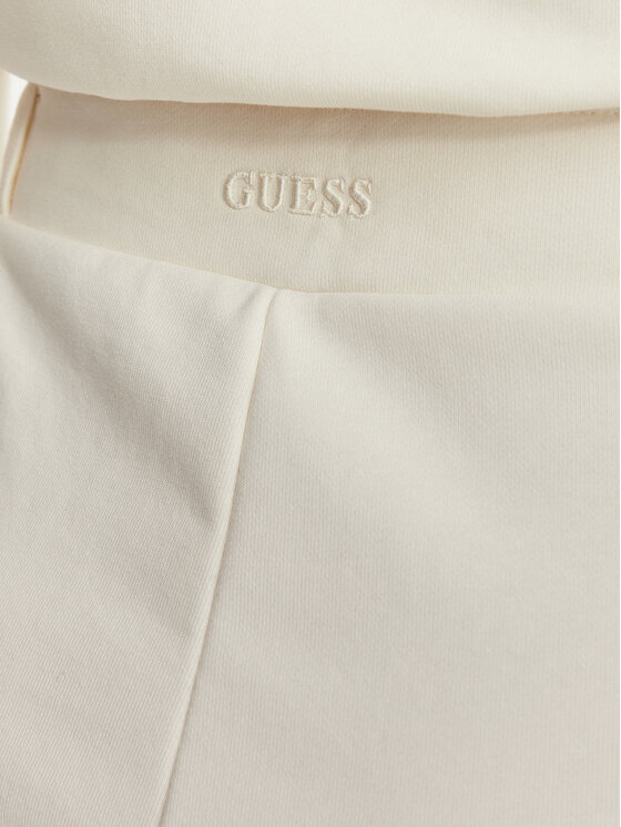 Guess Guess Bavlnené nohavice V6YB26 K5139 Krémová Relaxed Fit