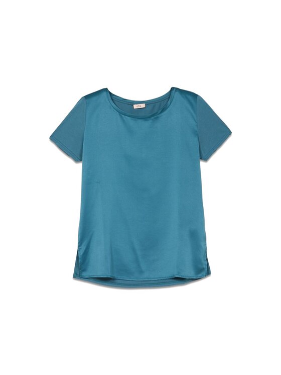 Oltre Oltre T-Shirt G163J203987N015 Turkusowy Regular Fit