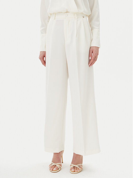 Rinascimento Pantaloni palazzo CFC0123671003 Écru Regular Fit, taglia : S