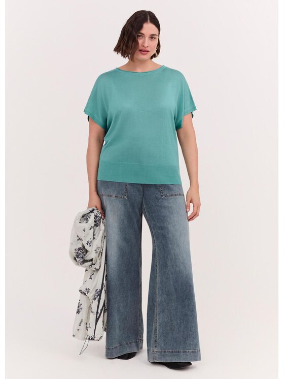 Fiorella Rubino Fiorella Rubino Maglione M226L008505N014 Turchese Boxy Fit