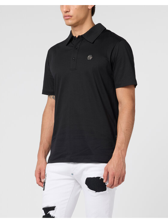 PHILIPP PLEIN PHILIPP PLEIN Polo 26257 Czarny Slim Fit