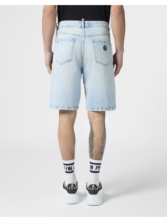 PHILIPP PLEIN PHILIPP PLEIN Szorty jeansowe 30583 Niebieski Loose Fit