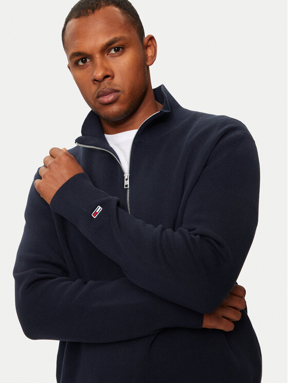 Tommy Jeans Tommy Jeans Sveter DM0DM20596 Tmavomodrá Regular Fit