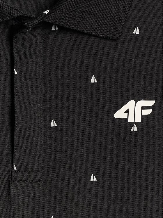 4F 4F Polokošile 4FRSS26TPTSM0900-20S Černá Regular Fit