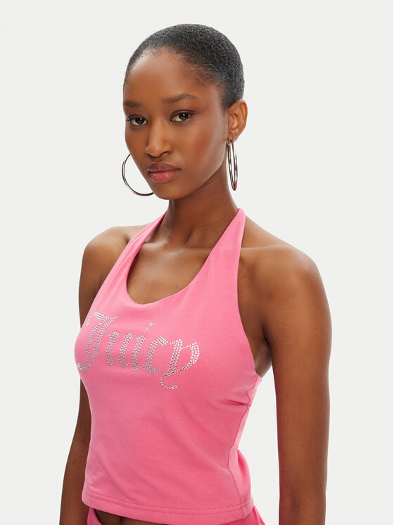 Juicy Couture Juicy Couture Top Tied JCWCT125306 Różowy Slim Fit